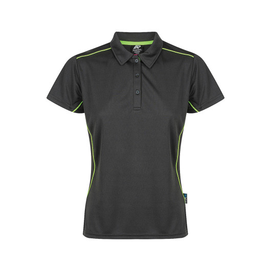 Hunters Hill Womens Polos Slate Neon Green